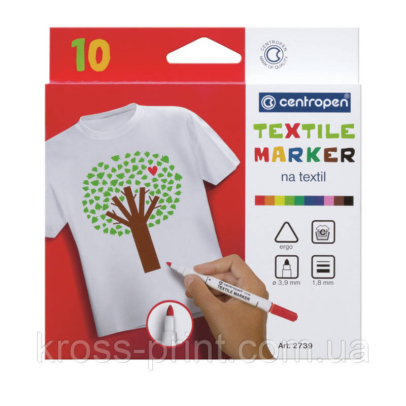Маркер Textile 2739 2 мм, набір 10 кв.