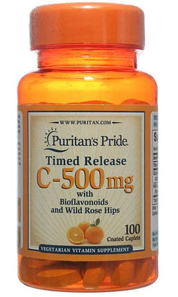 Вітамін С Vitamin C-500 mg with Rose Hips Time Release 100 таб, фото 3