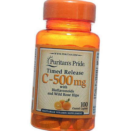 Вітамін С Vitamin C-500 mg with Rose Hips Time Release 100 таб, фото 1