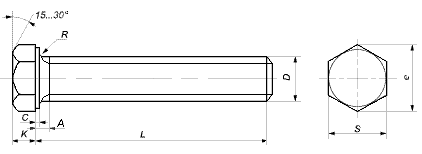 Болты DIN 961 с мелкой полной резьбой
