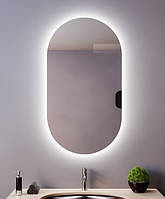 Овальное зеркало с Led подсветкой для ванной . Зеркало парящее со светодиодной Лед подсветкой 800*500 мм