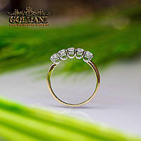 Золотое женское классическое кольцо Дорожка Гелис 20274