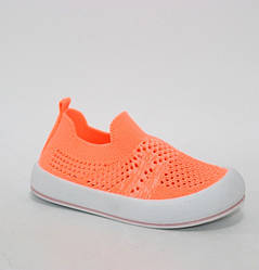 Дитячі помаранчеві літні кросівки для дівчаток з трикотажу