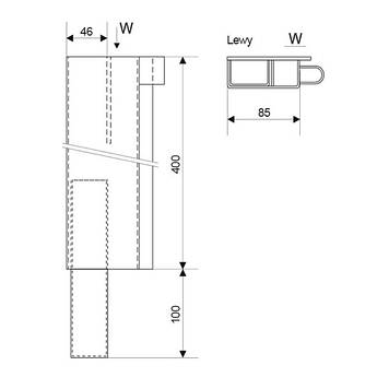 Передня стійка борту H=400 мм L/R