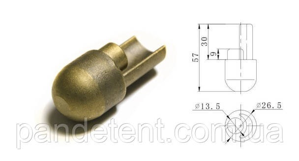 Перехідник натягу тенту Ø27мм (квадратний верхній), фото 2