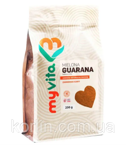 Guarana Гуарана Мелена Натуральний Кофеїн 250 г Proness MyVita Польща Доставка з ЄС
