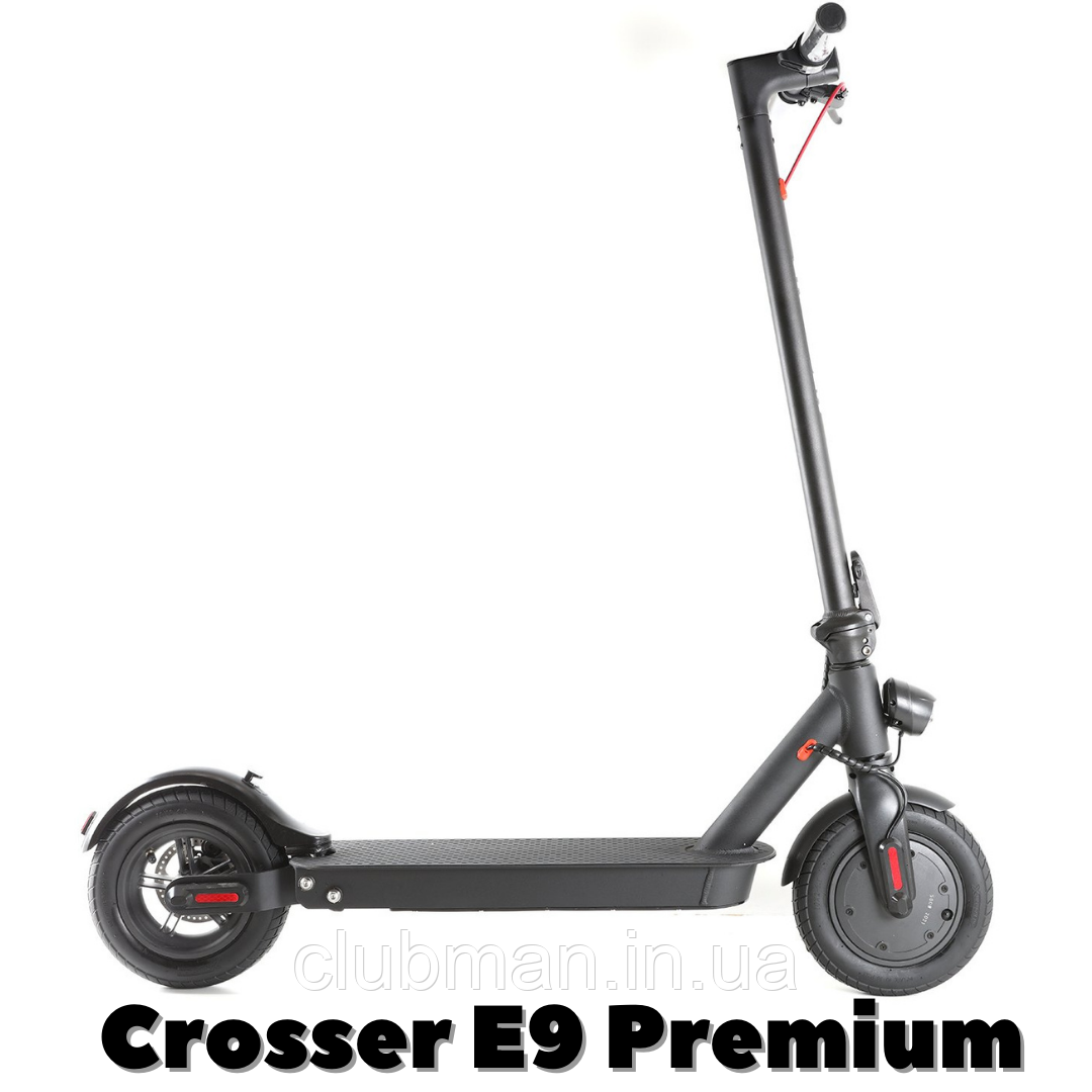 Електросамокат Crosser E9 Premium Air 10 inch (7,5Ah) — Чорний/білий