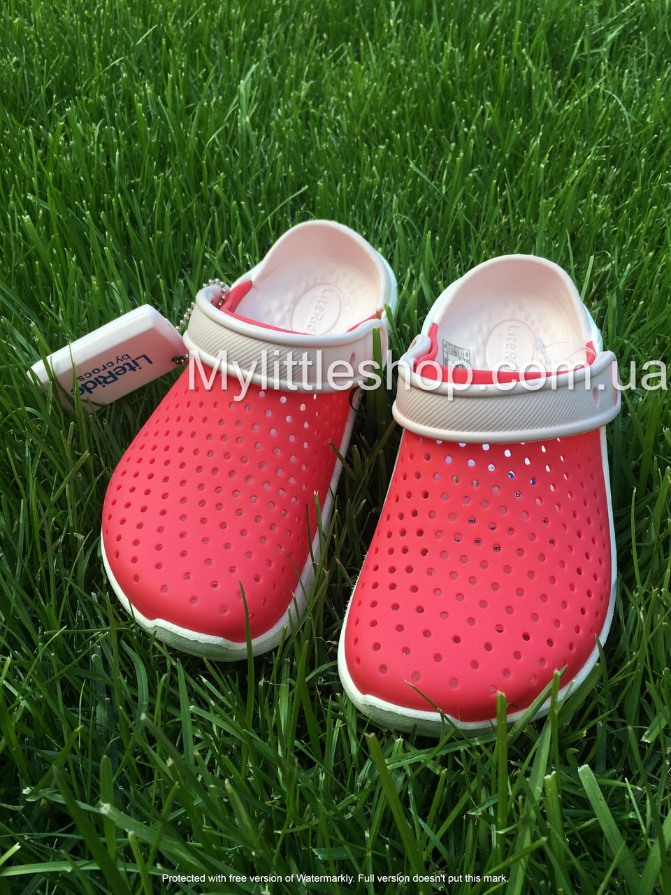 Сабо Crocs Literide Kids Clog 34 р 20.9-21.7 см Дитячі Світло червоні 205964-6EW-J3 Poppy/White