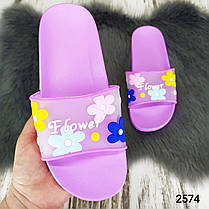 Жіночі шльопанці сланці з ромашками гумові, фото 2