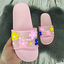 Жіночі шльопанці сланці з ромашками гумові, фото 4