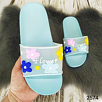 Жіночі шльопанці сланці з ромашками гумові, фото 3