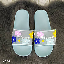 Жіночі шльопанці сланці з ромашками гумові, фото 5