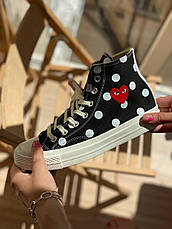 Жіночі кеди Converse Chuck Taylor All-Star 70s Hi Comme des Garcons PLAY Polka Dot Black 157250C, фото 3