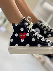 Жіночі кеди Converse Chuck Taylor All-Star 70s Hi Comme des Garcons PLAY Polka Dot Black 157250C, фото 6