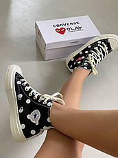 Жіночі кеди Converse Chuck Taylor All-Star 70s Hi Comme des Garcons PLAY Polka Dot Black 157250C, фото 4
