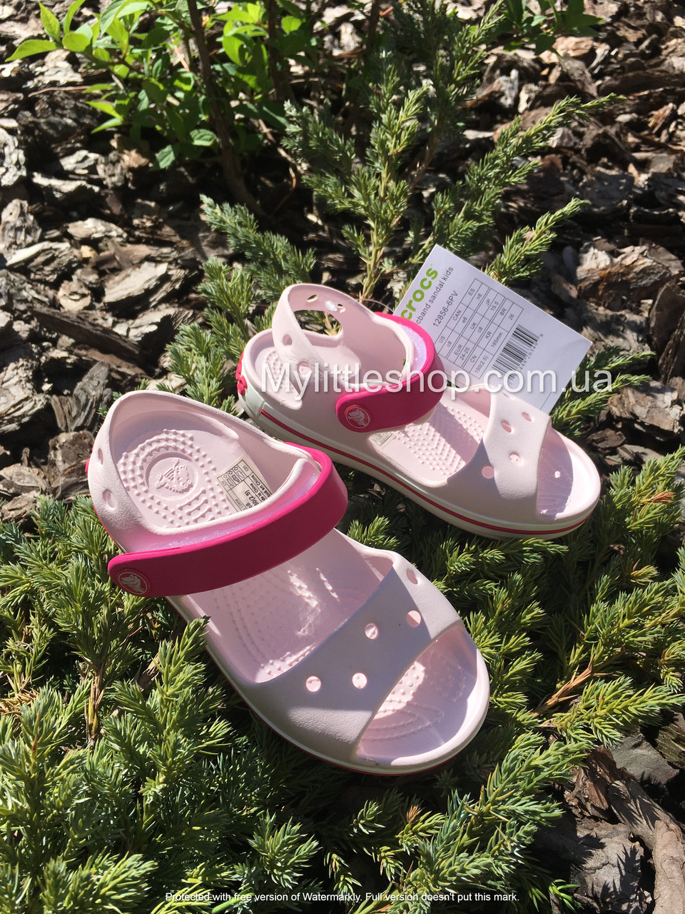 Сандалі Crocs Crocband Sandal Kids 25 р 14.1-14.9 см Дитячі Світло рожеві 12856-485-C8 Barely Pink