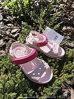 Сандали Crocs Crocband Sandal Kids 25 р 14.1-14.9 см Детские Светло розовые 12856-485-C8 Barely Pink