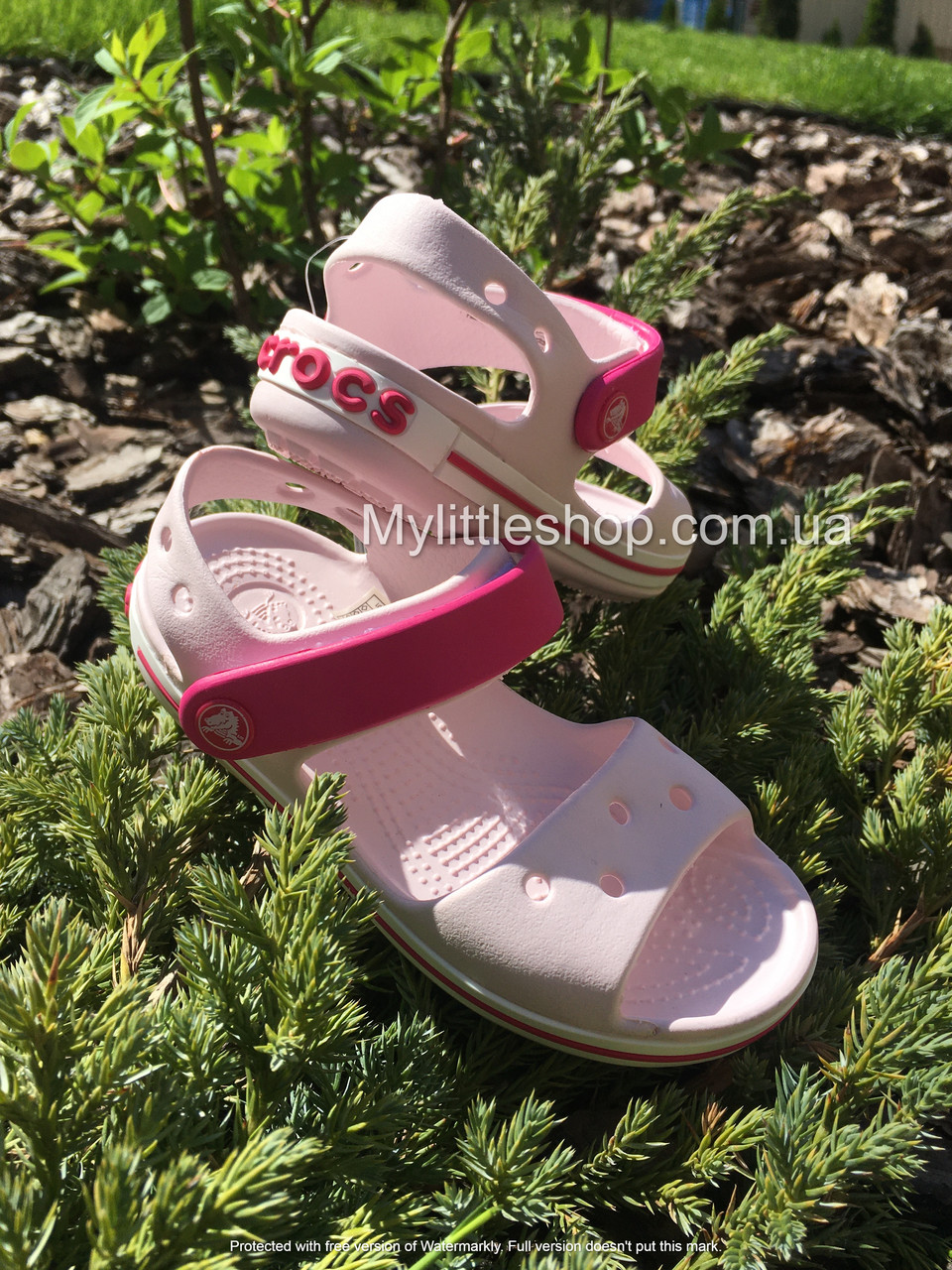 Сандалі Crocs Crocband Sandal Kids 31-32 р 19.2-20.0 см Дитячі Світло рожеві 12856-485-J1 Barely Pink
