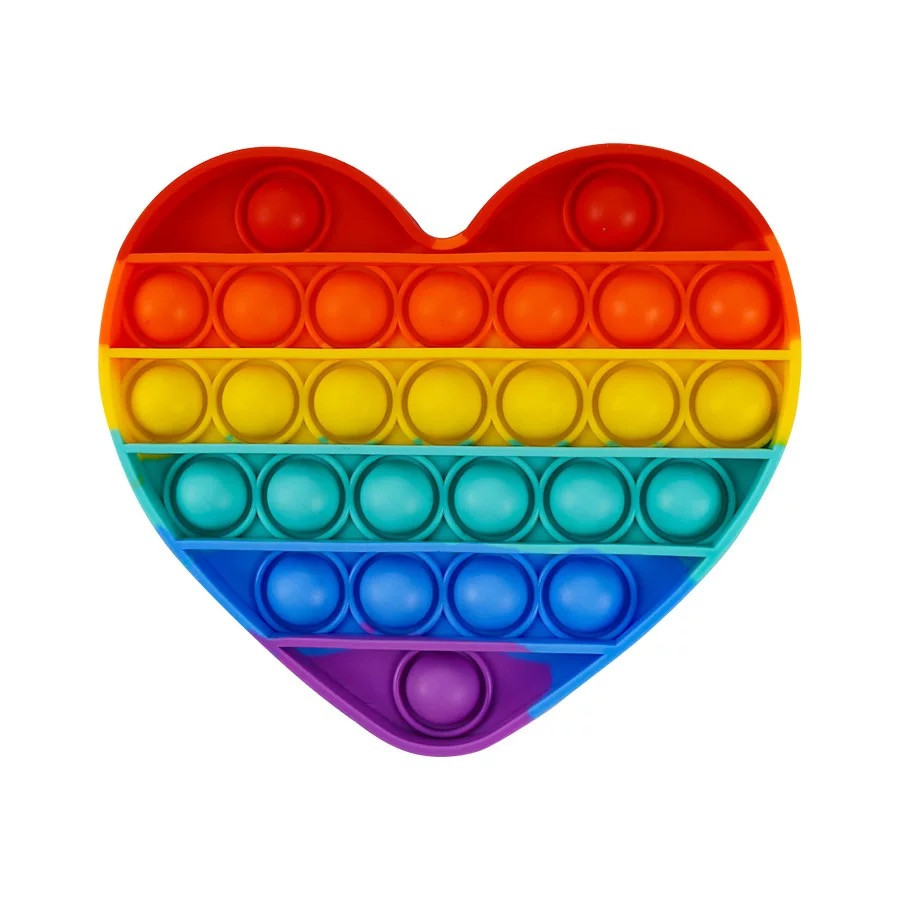 Антистрес сенсорна іграшка Pop It Нескінченна пупирка антистрес Різнобарвне серце, фото 1