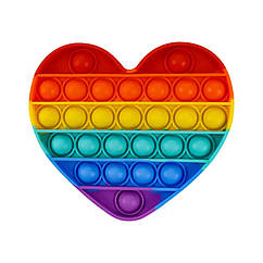 Антистрес сенсорна іграшка Pop It Нескінченна пупирка антистрес Різнобарвне серце