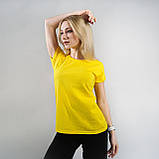 Футболка жіноча однотонна тканина - жовтий колір, фото 4
