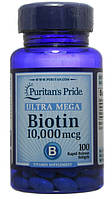 Вітамін В7 Puritan's Pride Biotin 10,000 mcg 100 гел капс