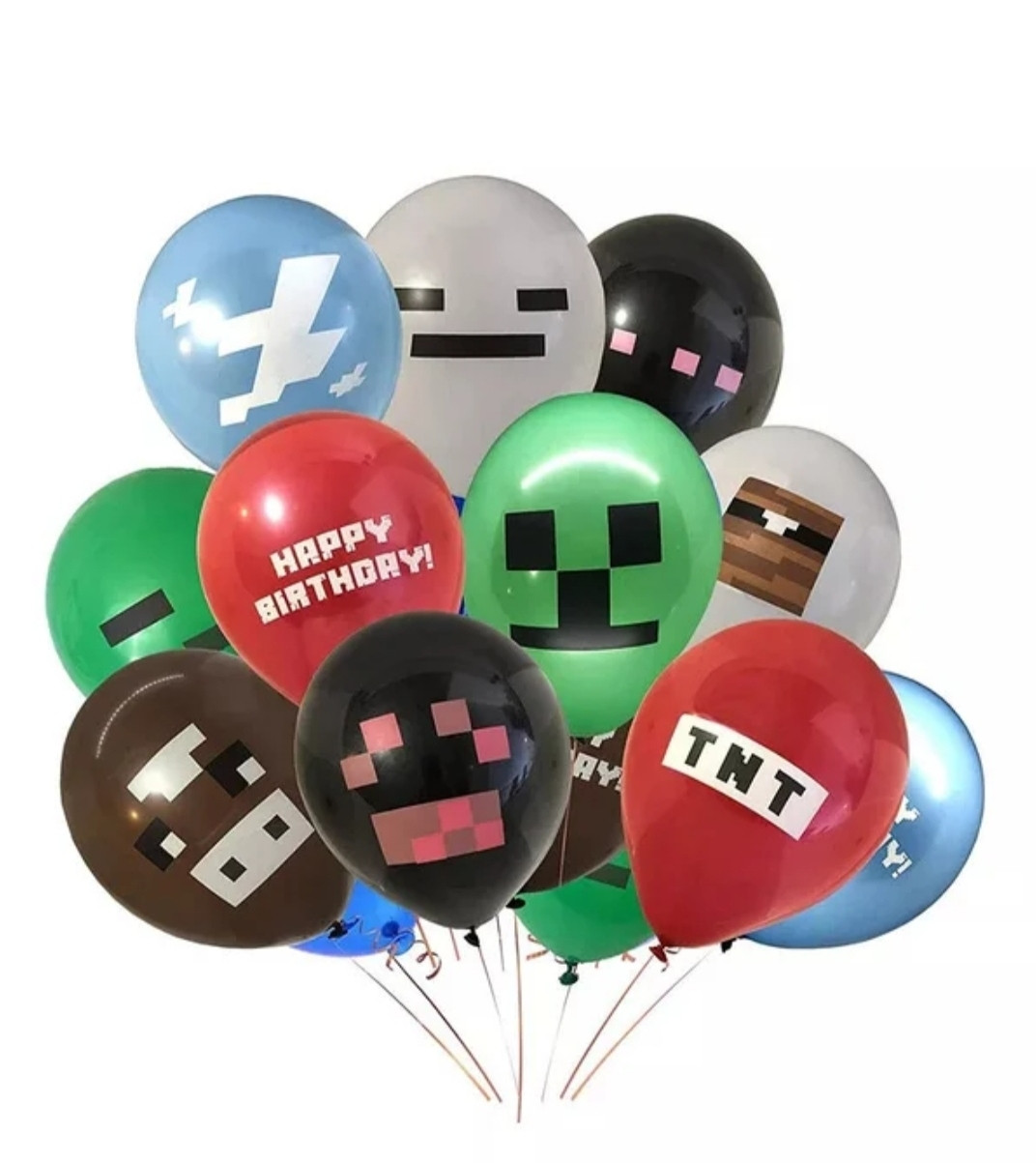 Набір латексних кульок Minecraft Майнкрафт 12" 30см Китай 6шт, фото 1