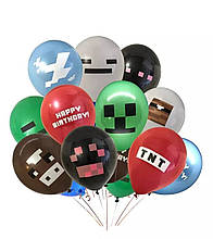 Набір латексних кульок Minecraft Майнкрафт 12" 30см Китай 6шт