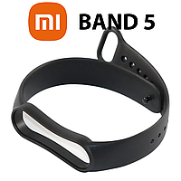 Ремінець для фітнес-браслета Xiaomi Mi Band 5, чорний, силіконовий, браслет мі бенд 5