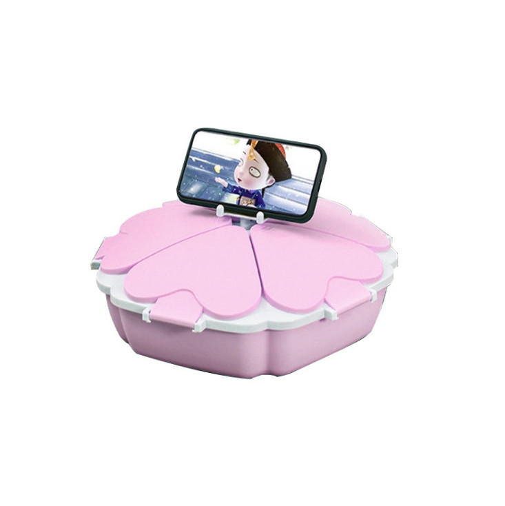 Органайзер для солодощів Peach Heart Shape 5 відсіків (Pink) ⁇ Менажниця секційна з підставкою для телефона