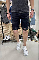Рваные джинсовые шорты мужские черные Punch 30 размера