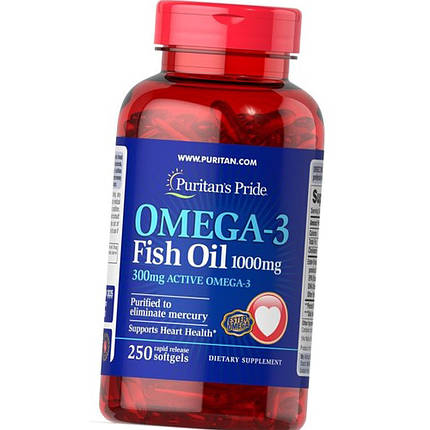 Омега-3 жирні кислоти Puritan's Pride Omega-3 Fish Oil 1000 mg 250 капс, фото 2