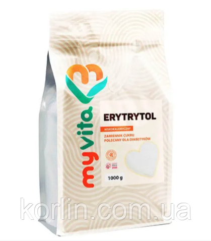 Еритритол Натуральний Сапозамінник Erythritol 1000 г Proness MyVita Польща Доставка з ЄС