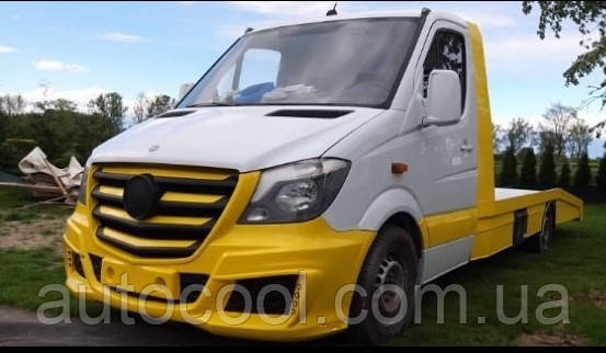 Передній бампер із решіткою Mercedes Sprinter 906 рестайлінг 2013-2017 г., фото 1