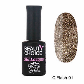 Cвітловідбиваючий гель-лак "Кришталеве котяче око" Beauty Choice C Flash-01, 10мл