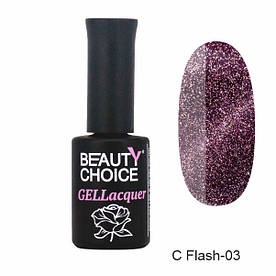 Cвітловідбиваючий гель-лак "Кришталеве котяче око" Beauty Choice C Flash-03, 10мл