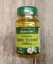 Екстракт часнику Puritan's Pride Garlic 1000 mg 100 гел капс, фото 3