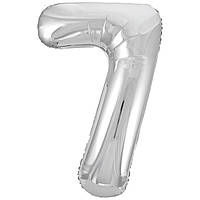 Фольгована цифра Slim STAR срібний "7" 40" (102см) в упаковці