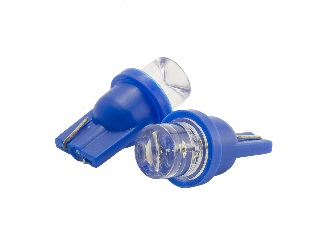 Світлодіодна автомобільна лампа T10 W2,1x9,5d 1LED 12V BLUE конусна