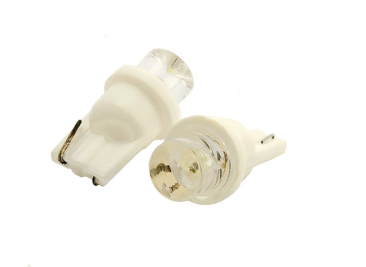 Світлодіодна автомобільна лампа T10 W2,1x9,5d 1LED 12V WHITE конусна