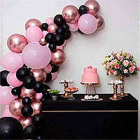 Арка гирлянда из воздушных шаров 73 шт, фотозона розовое золото для дня рождения