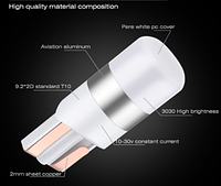 Светодиодные LED лампочки HL70 с цоколем T10 (W5W, 9V-12V, белые), безцокольные лед лампы в габариты