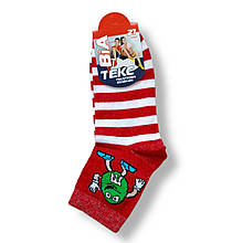 Шкарпетки дитячі з малюнком підліткові 32-33 розмір (21) бавовна Україна червоні Віатекс