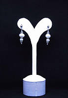 Сережки срібло з натуральними білими перлами "Small Pearls" Сережки родій Ручна робота