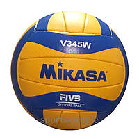 Мяч волейбольный Mikasa V345W, сшитый, PU, микрофибра