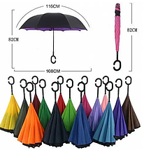 Парасолька Zp-brella - Парасолька зворотного Складення "Umbrella" Однотонна Мікс, фото 3