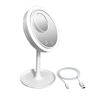 Косметичне настільне дзеркало для макіяжу з підсвіткою і вентилятором LED FAN MIRROR