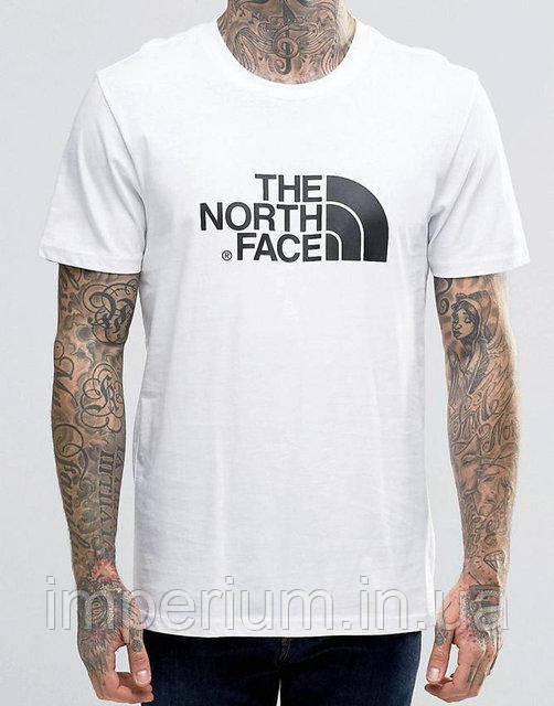 Біла футболка з чорним логотипом The North Face