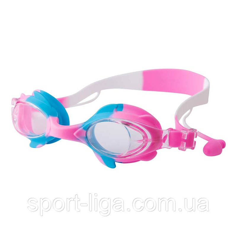 Окуляри для плавання дитячі Speedo з берлашами рожеві