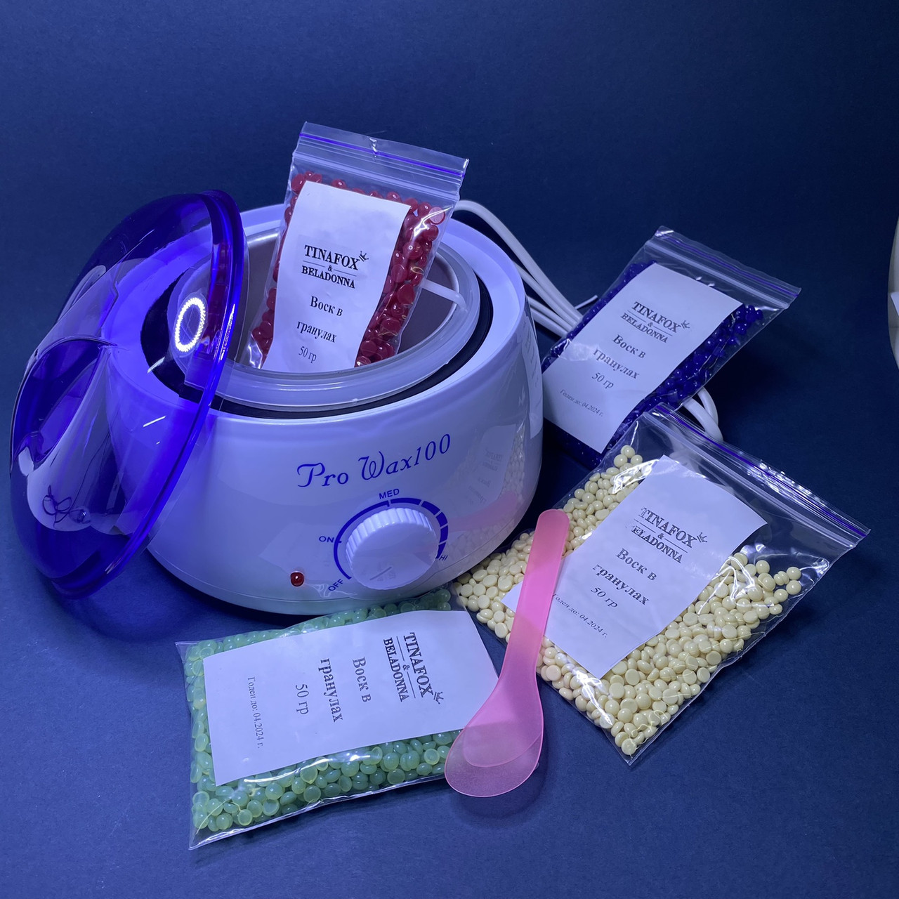 Набір для депіляції Pro-wax 100 + 4 воску по 50г, фото 1